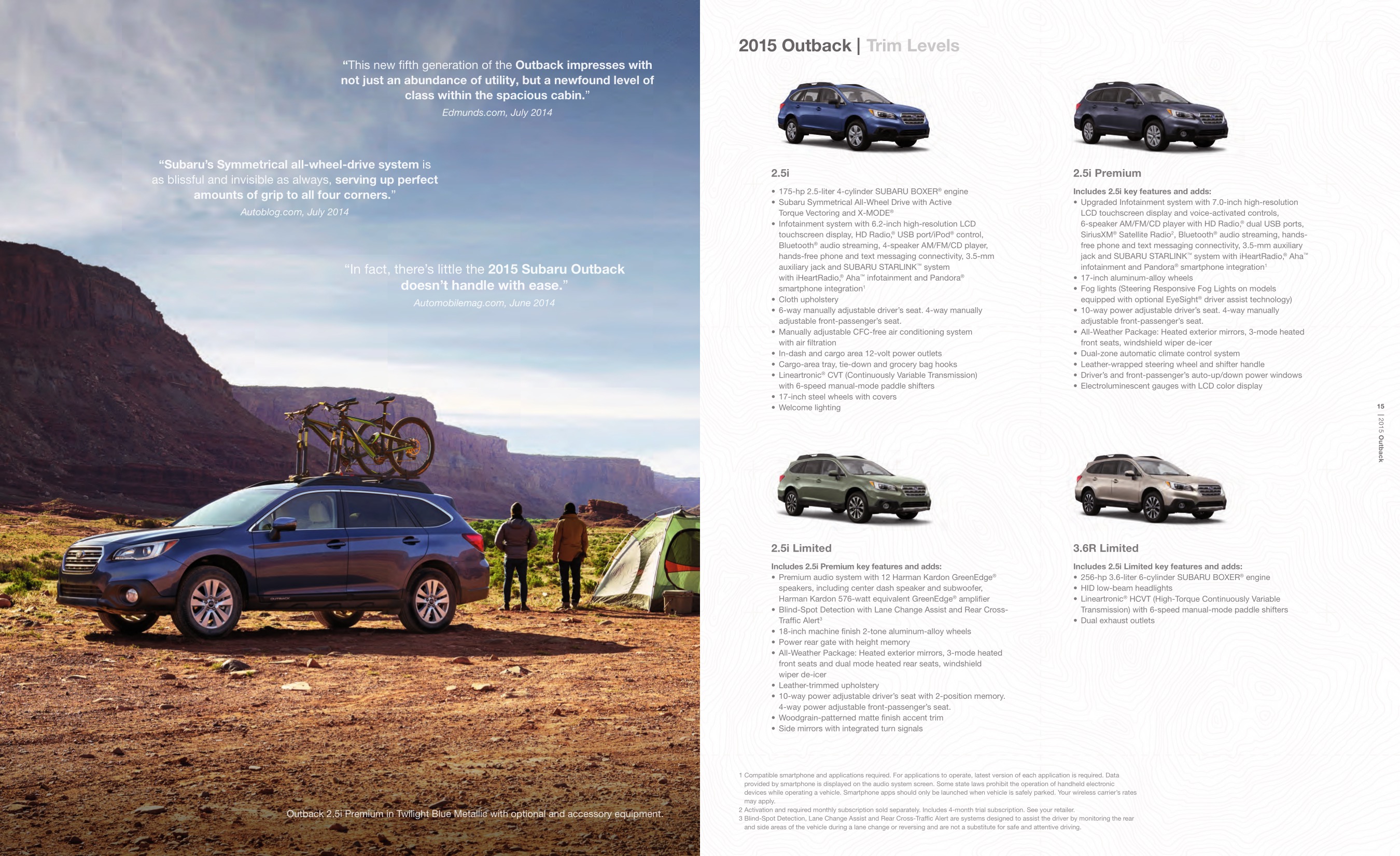 2015 Subaru Outback Brochure Page 1